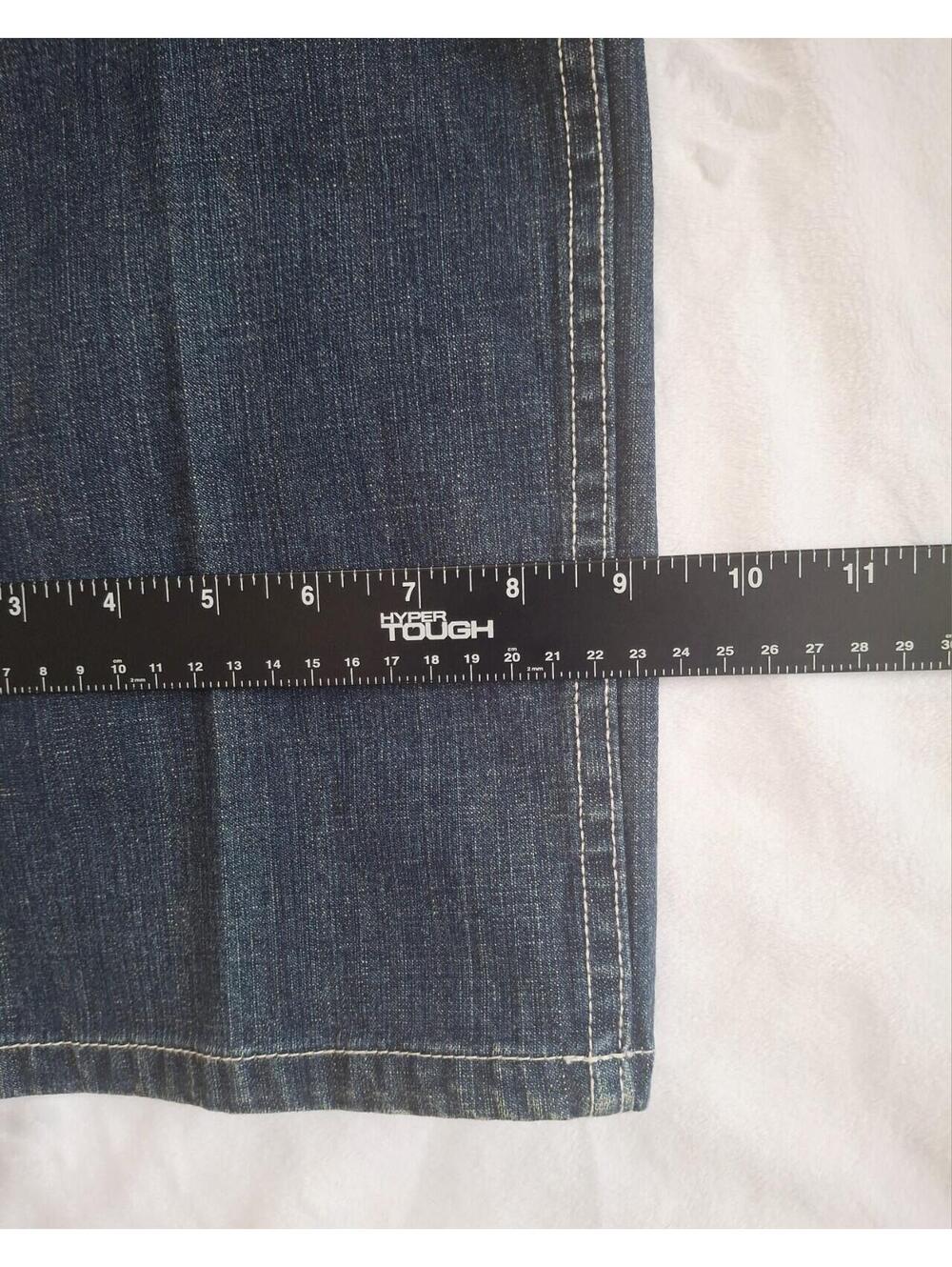 Talbots  Embroidered Floral Distressed Wide-Leg Stretch Blue Jeans  Women's 14 - Picture 9 of 9
